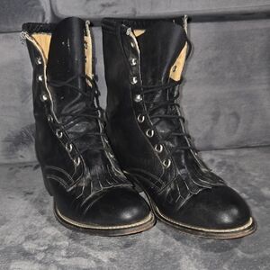 Laredo Black Lace Up Women's Boots